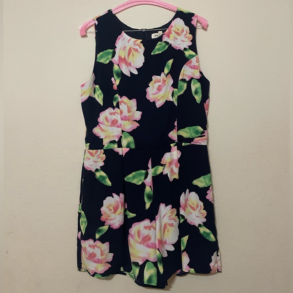 Floral navy blue romper size medium